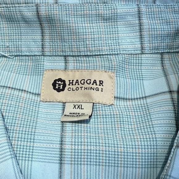 Haggar Casual Button Down Shirts Plaid Men’s XXL Set of 2 - Picture 2 of 3
